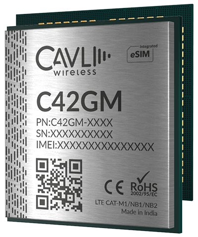  C42GM - LTE Cat M1/NB1/NB2 IoT Module with integrated eSIM & GNSS